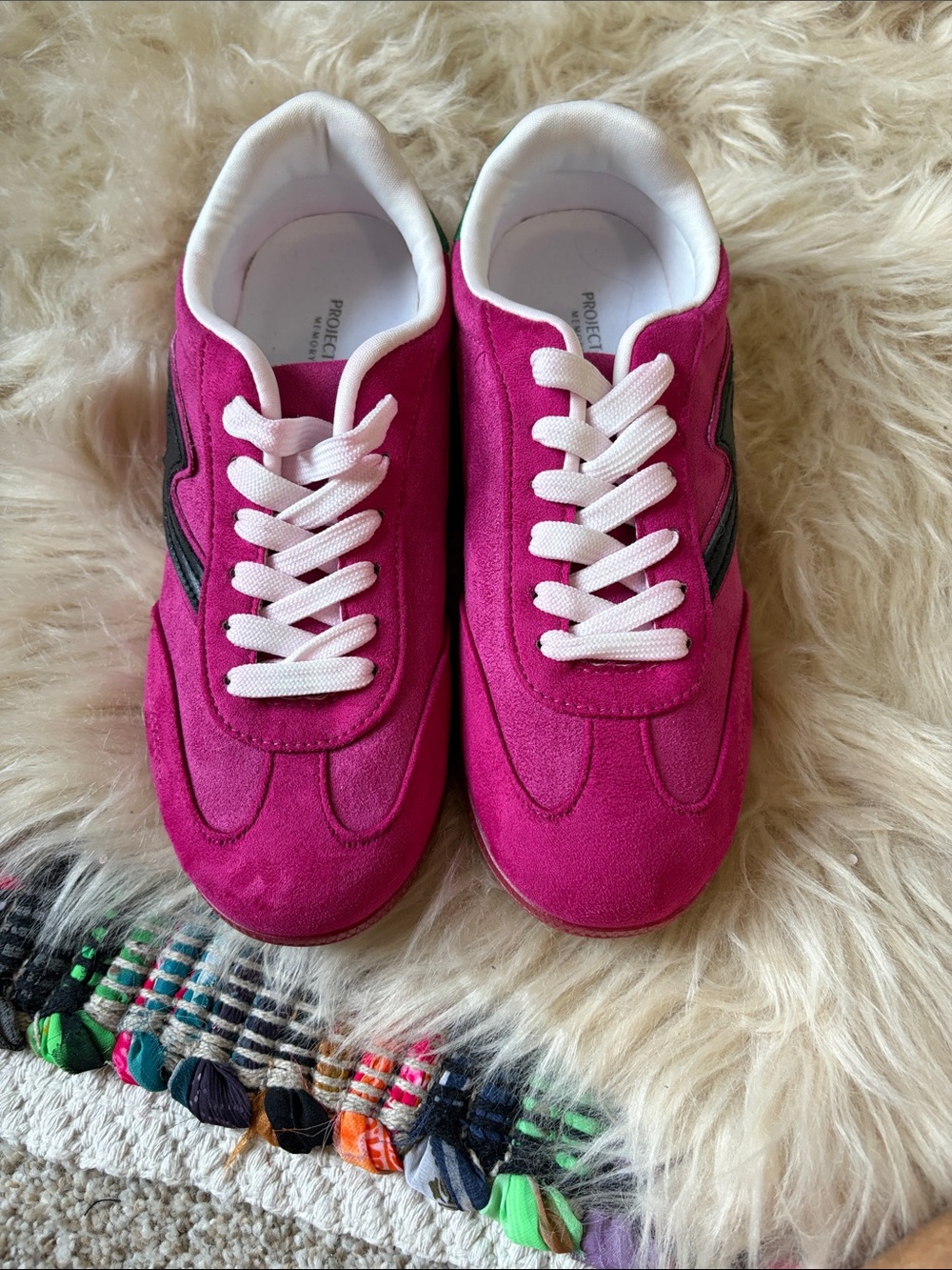 project cloud Fuchsia Suede Low-Top Sneakers